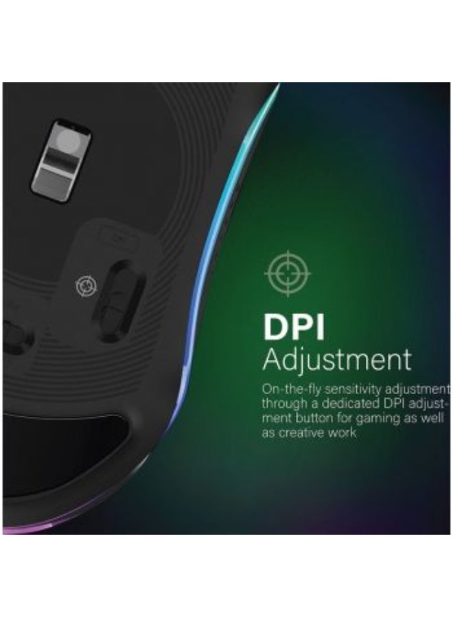 فيرتوكس فينيكس ماوس ألعاب احترافي بأداء فائق، دقة 12000 DPI، تتبع دقيق Pixel Perfect، إضاءة LED بأربعة أوضاع، ماوس ألعاب سلكي RGB LumiFlux، متوافق مع نظامي ويندوز وماك - Image 4